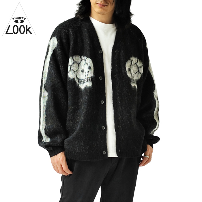 THRIFTY LOOK スリフティールック カーディガン RAGLAN SLEEVE LOGO