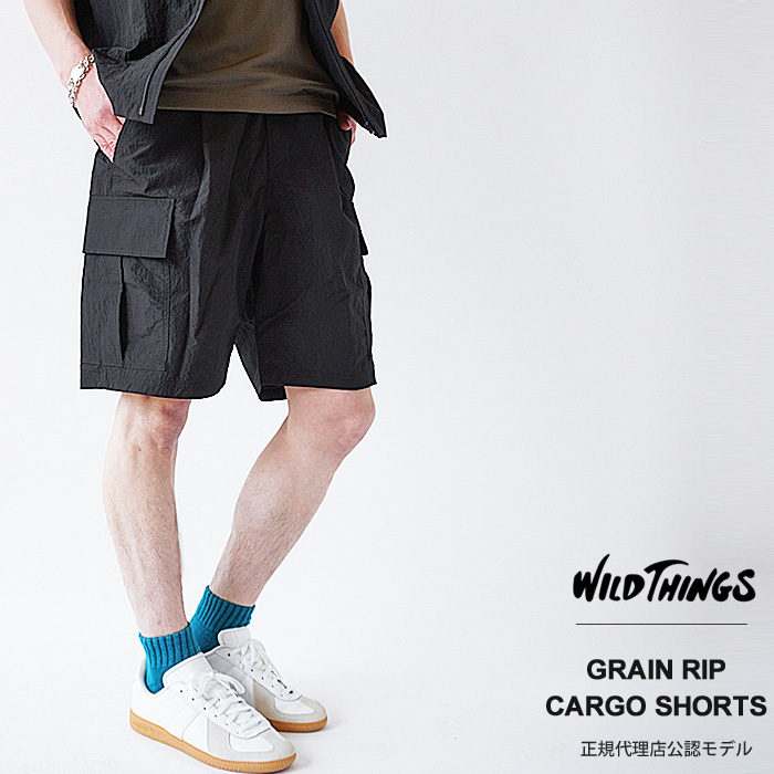 WILD THINGS ワイルドシングス グレイン リップ カーゴ ショーツ ショートパンツ ハーフパンツ WT23020SK メンズ  ≪★返品交換対象外≫