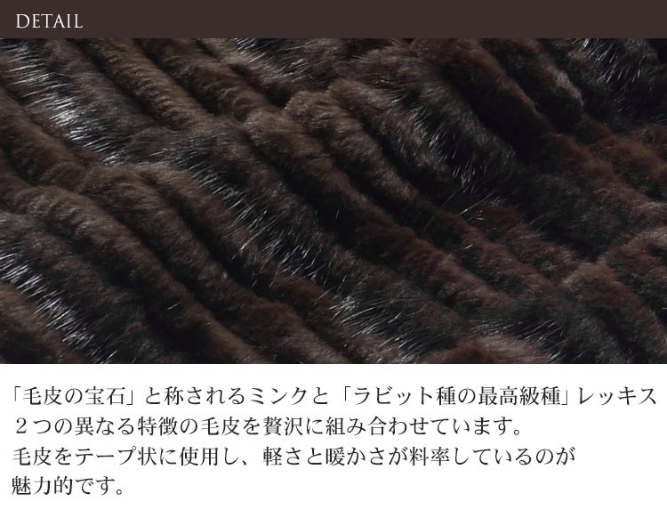 ［5%OFFクーポン］毛皮/レッキス ＆ ミンク リバーシブル ジャケット フード付き 【爆買!!】の画像