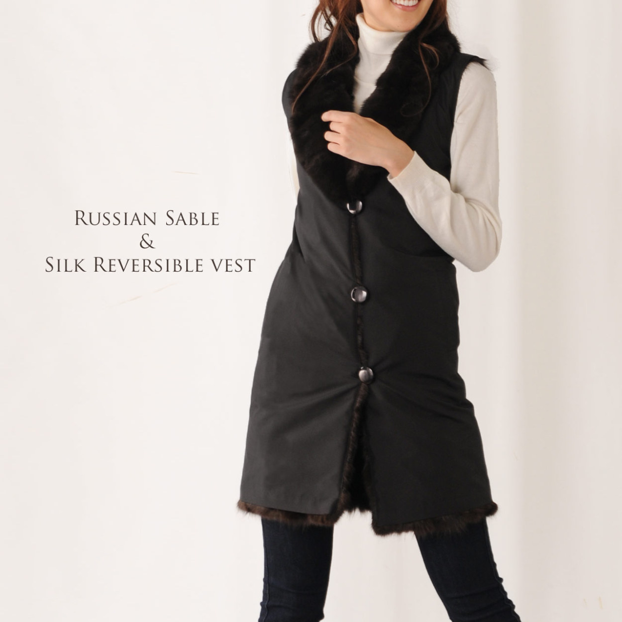 sankyo shokai（三京商会） 毛皮/シルク 100％ ＆ ロシアン セーブル