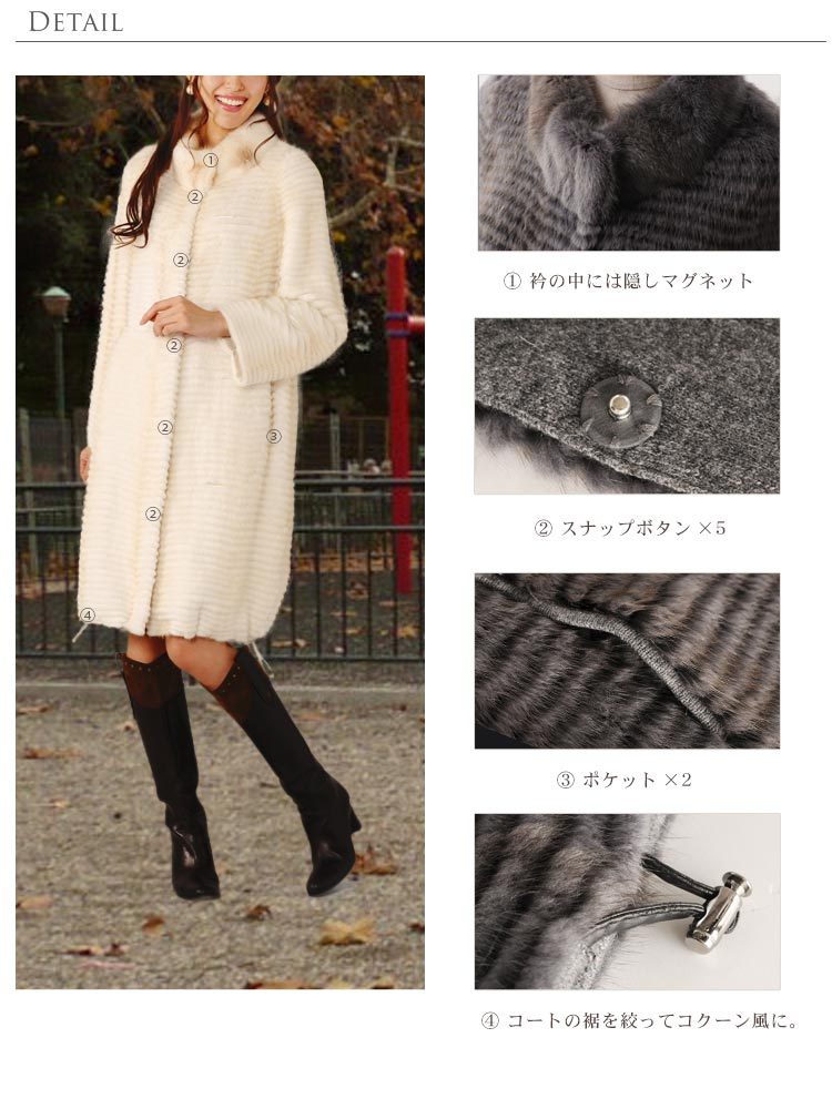 sankyo shokai（三京商会） 毛皮 マスクラット ロング コート