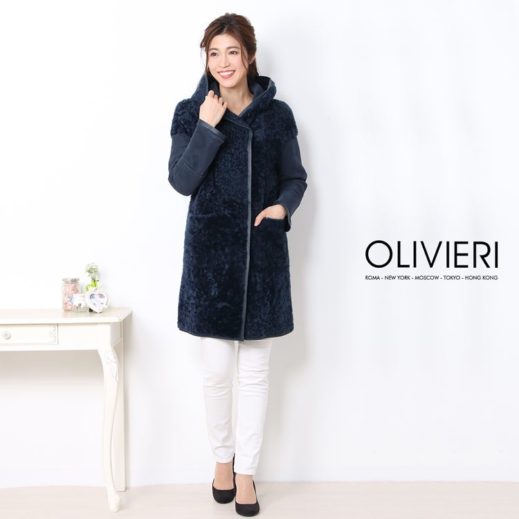 OLIVIERI ［オリヴィエリ］ シェアード ムートン ロング コート ダブル 