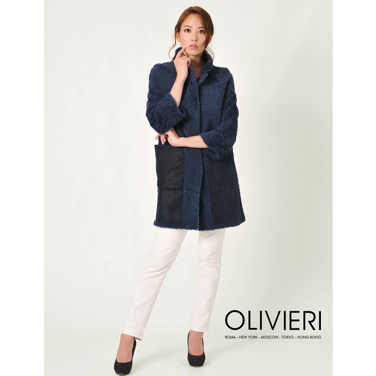 OLIVIERI venezia イタリア老舗極上&優雅ムートンコート¥20万 - ジャケット/アウター