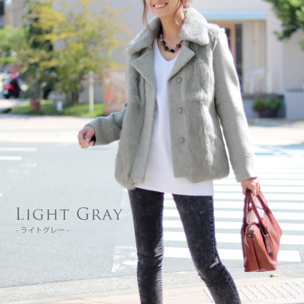 sankyo shokai（三京商会） ラビットファー付ジャケット レディース