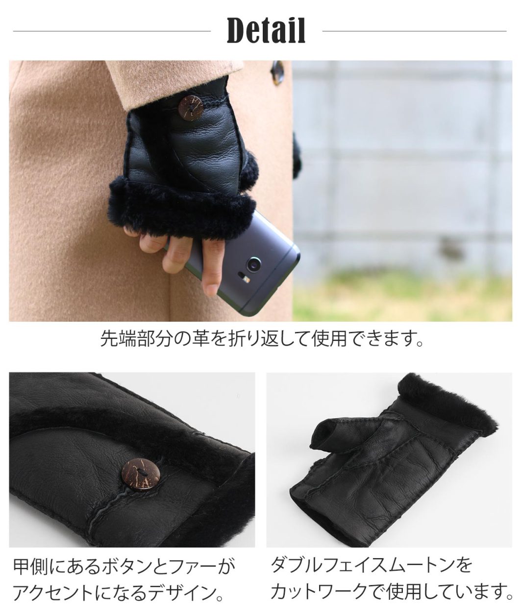楽天市場】ムートン 手袋 メンズ ダブルフェイス レザーグローブ