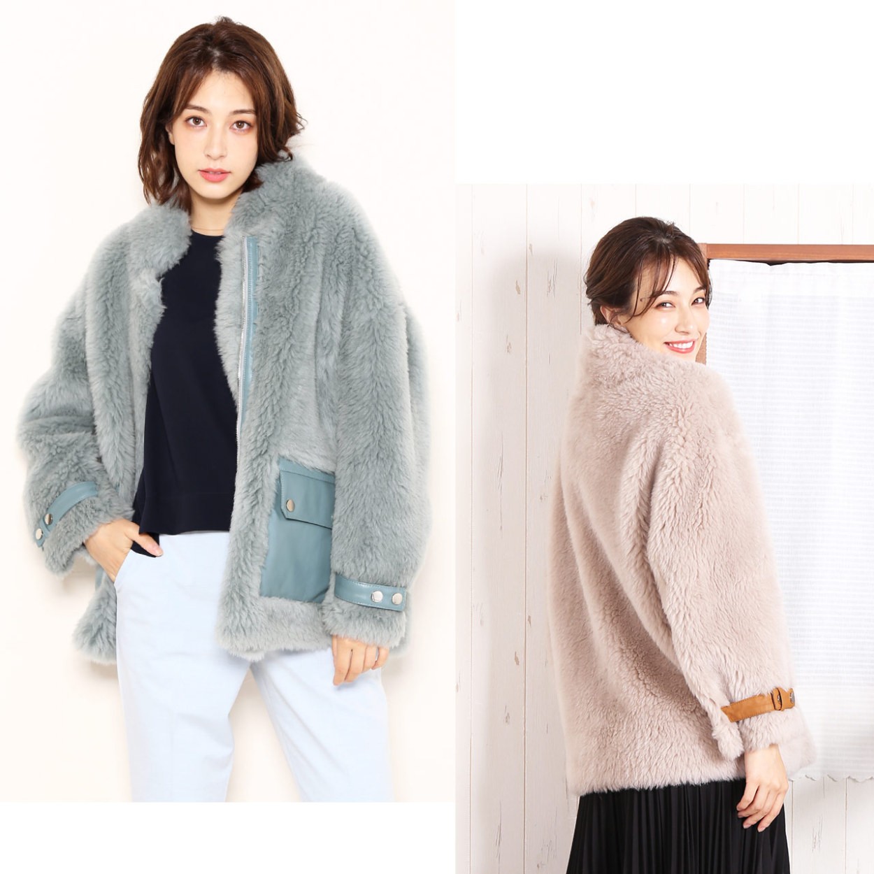 sankyo shokai（三京商会） ボア ジャケット ムートン風 ウール エコ