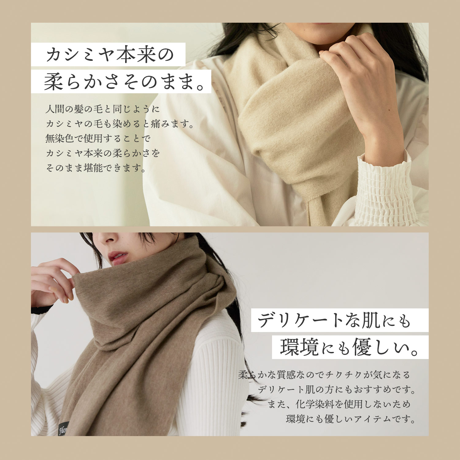 Filomo ［一部カラー：10月上旬頃発送］カシミヤ マフラー