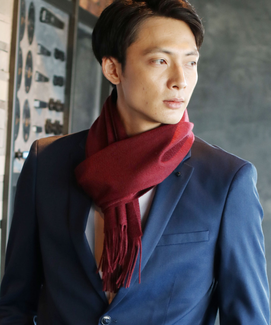 カシミヤ マフラー メンズ カシミヤ100 メンズマフラー カシミヤマフラー ネコポスで送料無料 2 Mens 1r ブランド品専門の