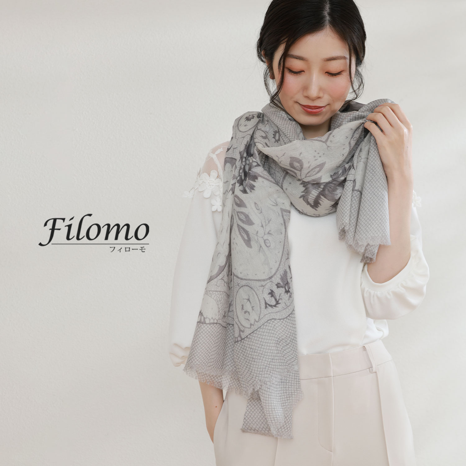 Filomo ストール 薄手 大判 夏用 春 カシミヤ 100% レディース