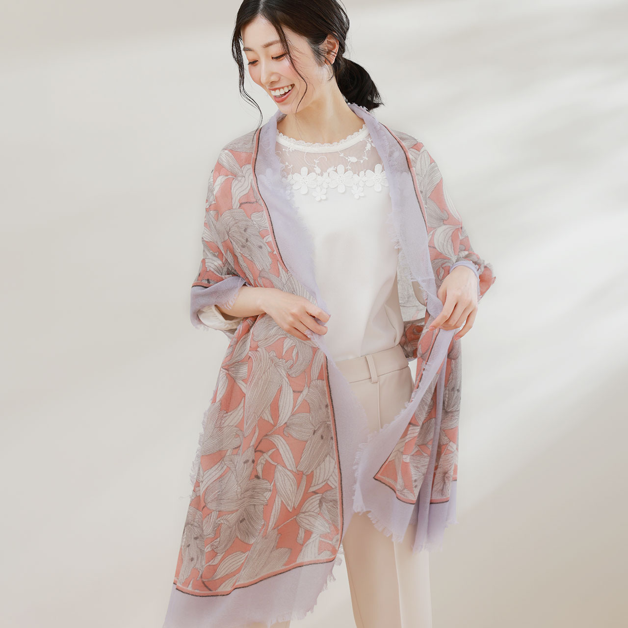 sankyo shokai ストール 薄手 大判 春 夏 カシミヤ レディース