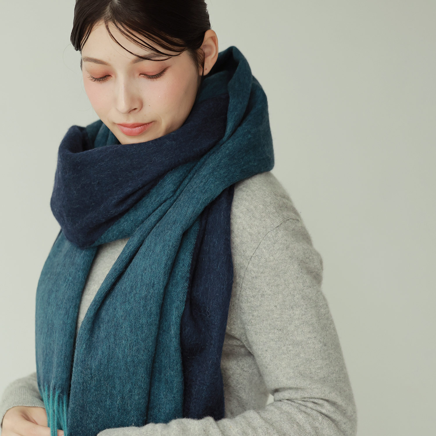 Filomo カシミヤ アルパカ 大判 ストール レディース グレー