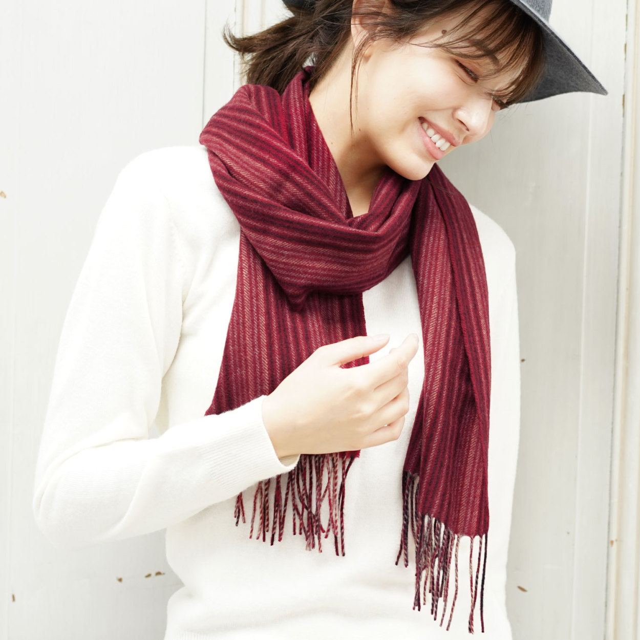 Filomo（フィローモ） [10%offクーポン]カシミヤ100% ストライプ