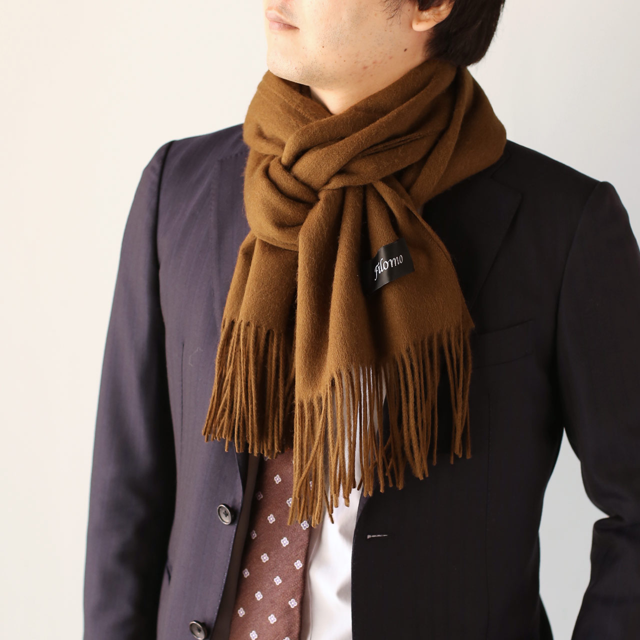 Filomo ストール マフラー メンズ カシミヤ ブレンド チェック