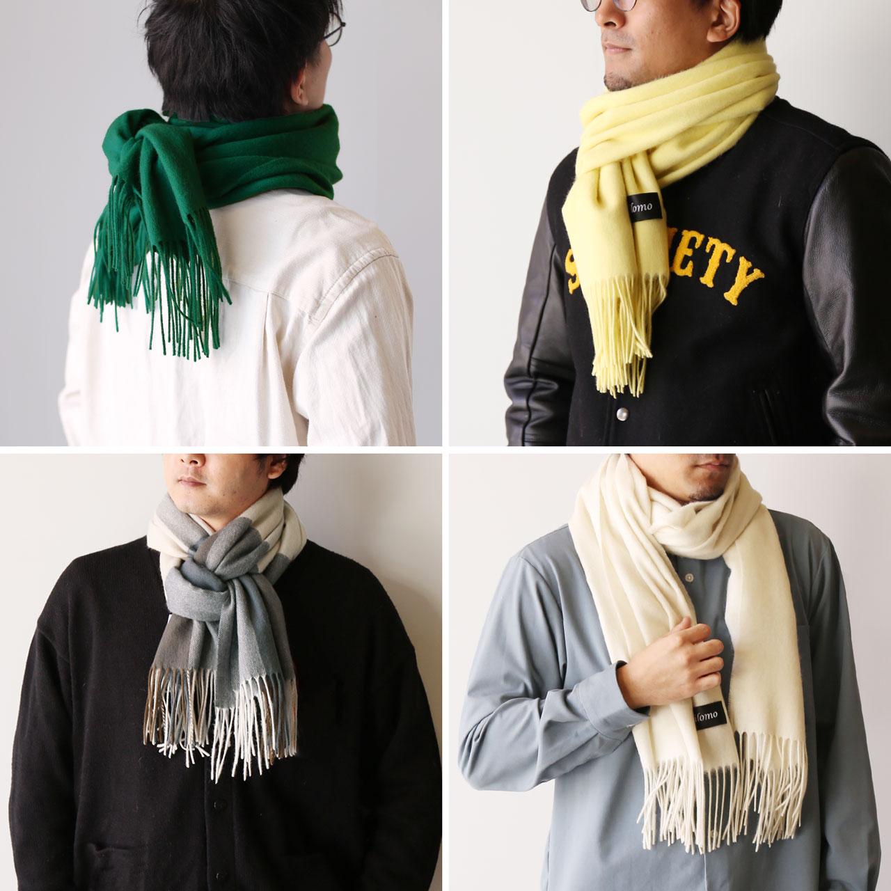 Filomo ストール マフラー メンズ カシミヤ ブレンド チェック