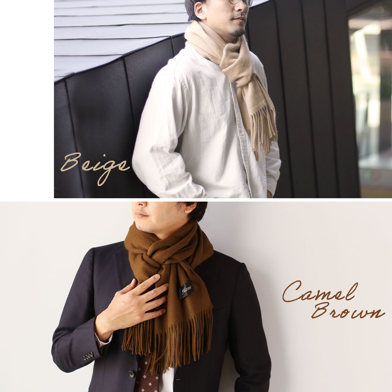 Filomo カシミヤストール大判メンズ Filomo ストール マフラー メンズ カシミヤ ブレンド チェック