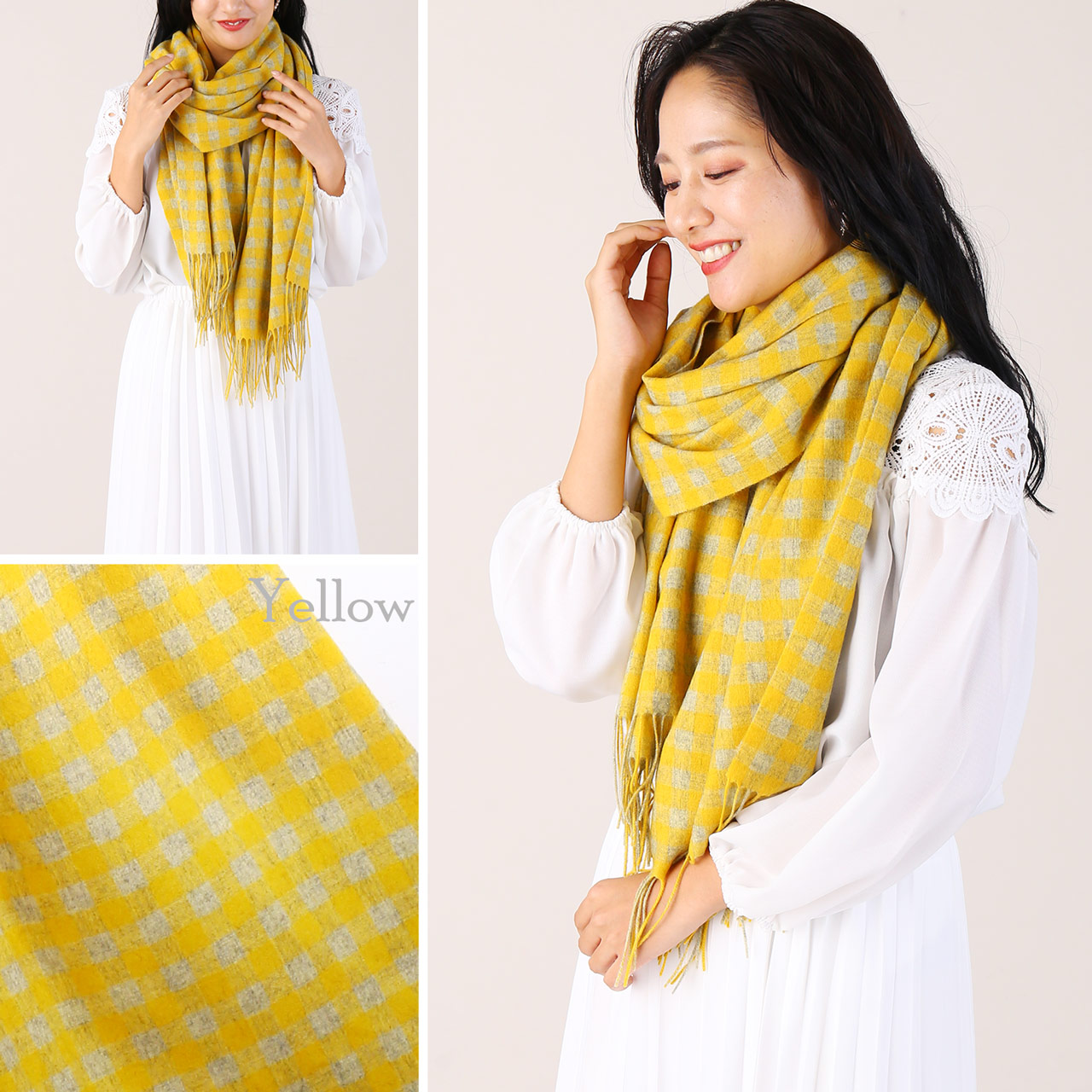 sankyo shokai（三京商会） ［期間限定価格］カシミヤ 100% チェック