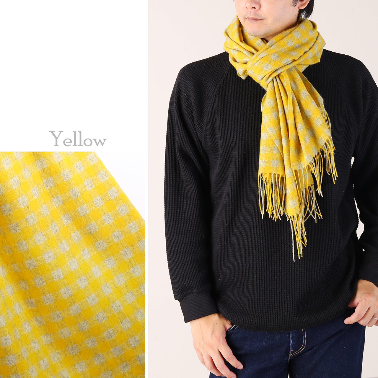 sankyo shokai（三京商会） ［期間限定価格］カシミヤ 100% チェック