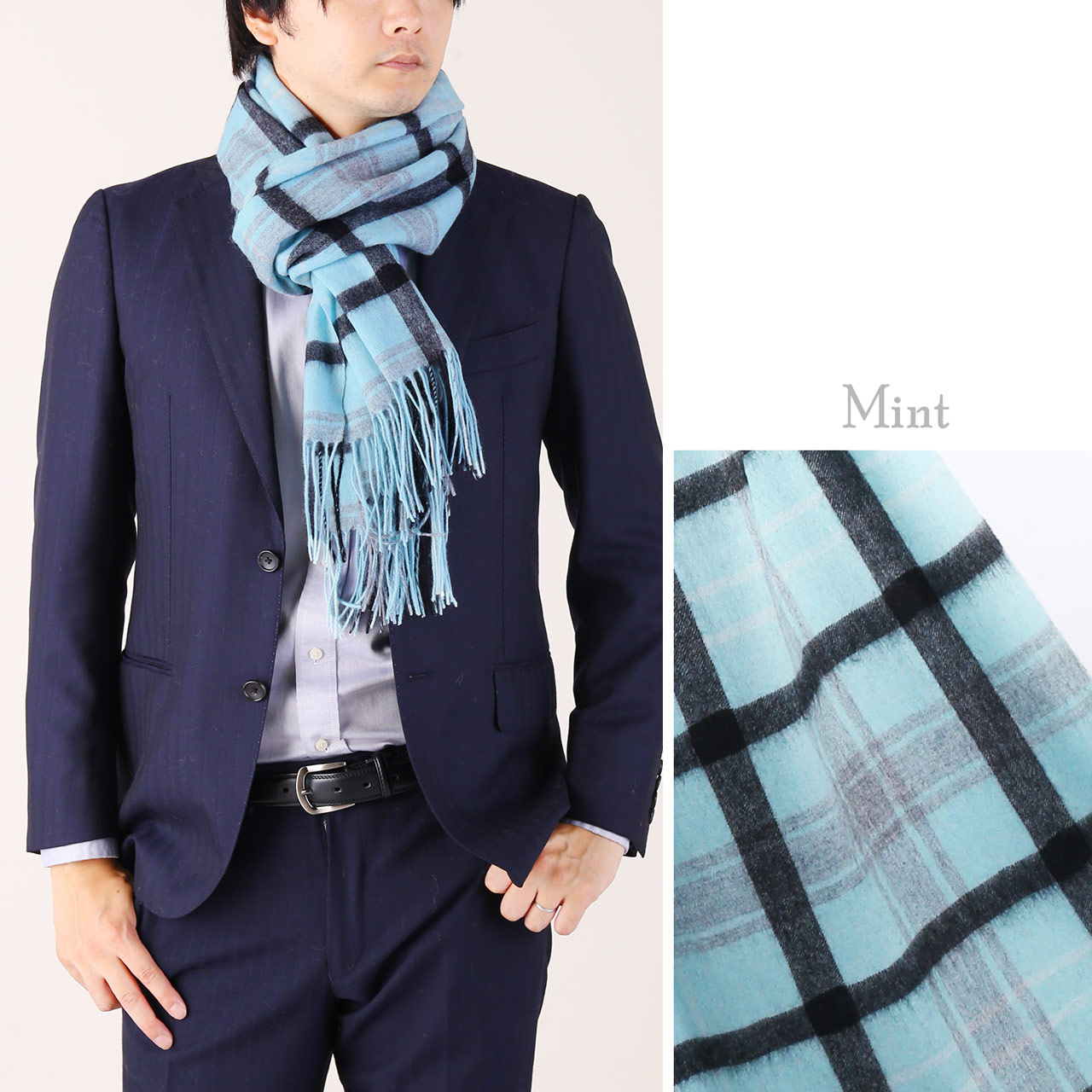 sankyo shokai（三京商会） ［期間限定価格］カシミヤ 100% チェック