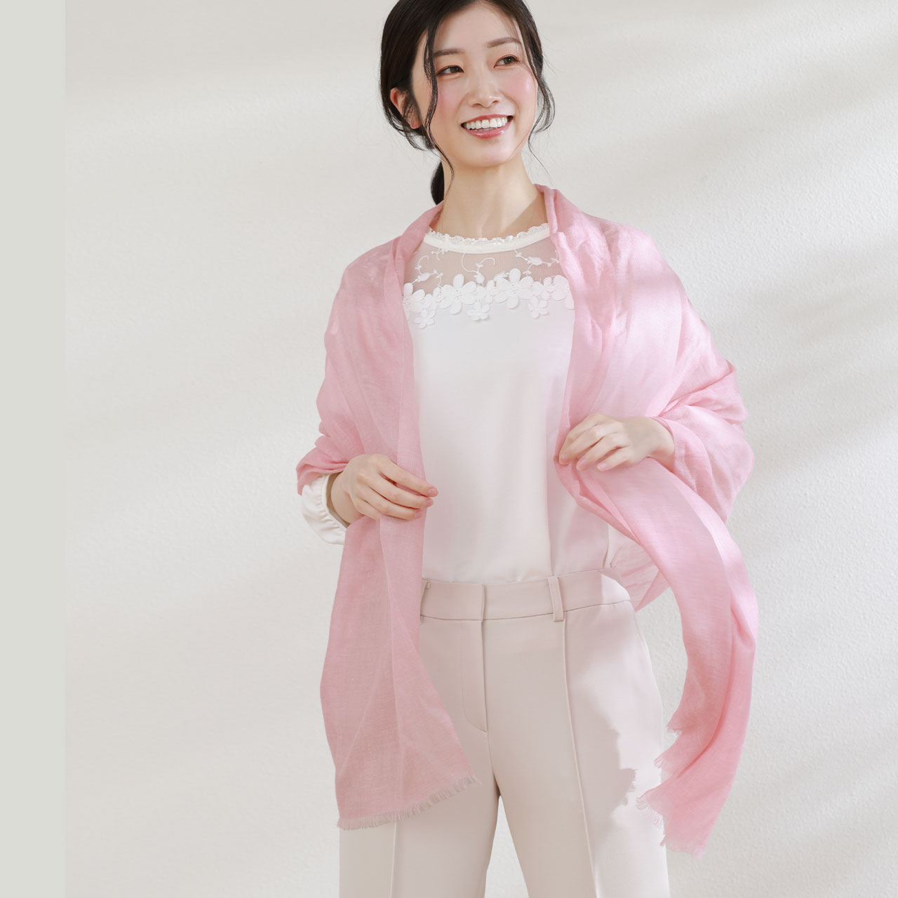 FOXER フォギーストール ベビーピンクカシミヤ×シルク ボックス