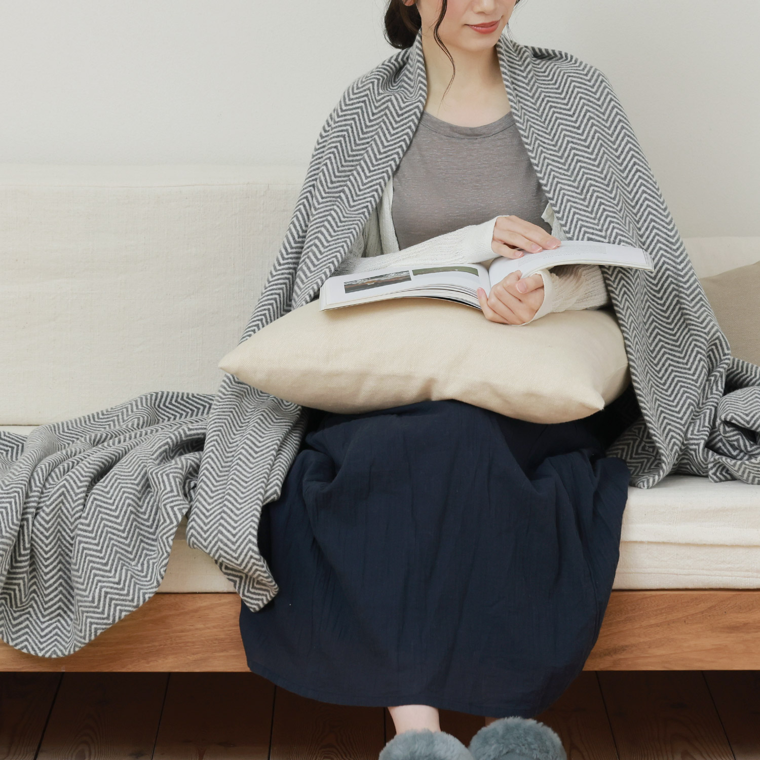 カシミヤ100% ブランケット 厚手 ふんわり