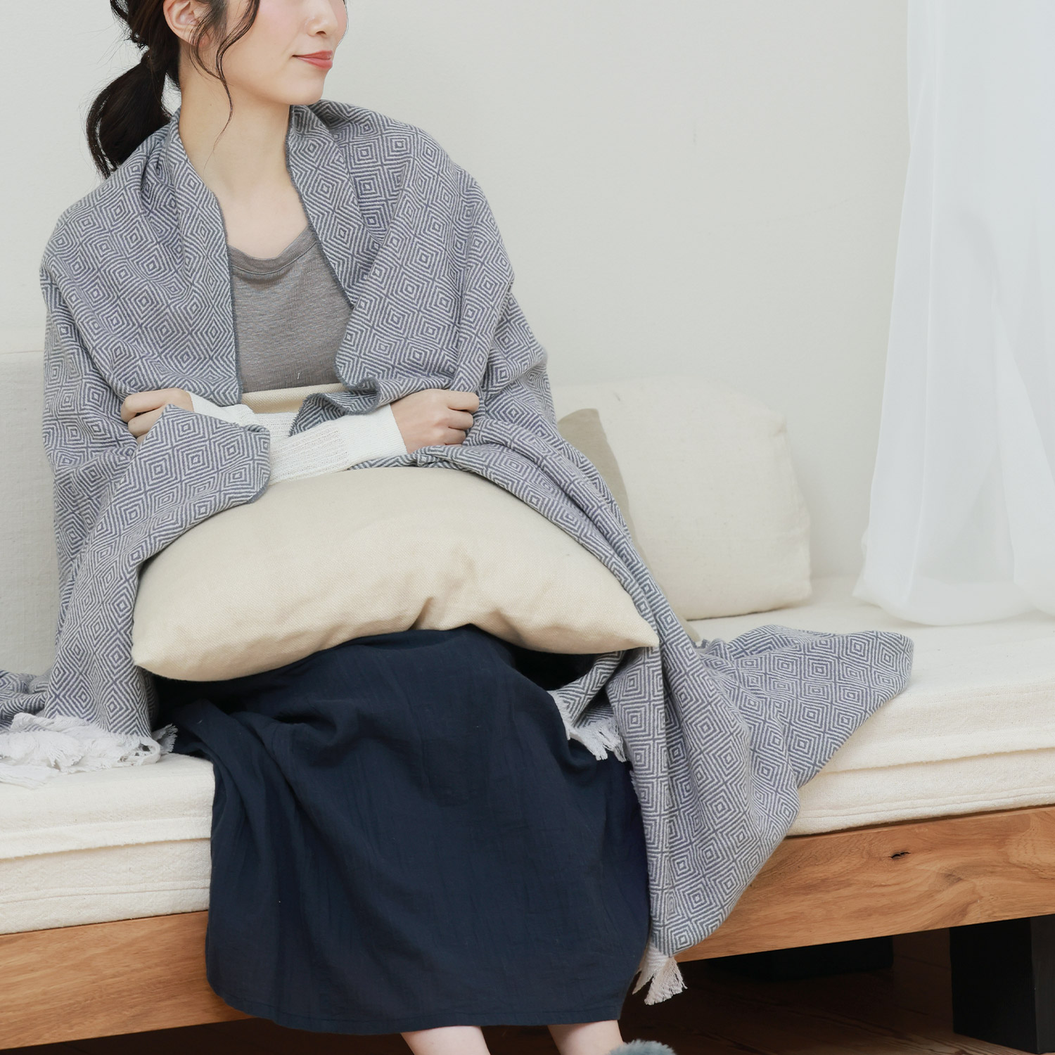 カシミヤ100% ブランケット 薄手 ふんわり