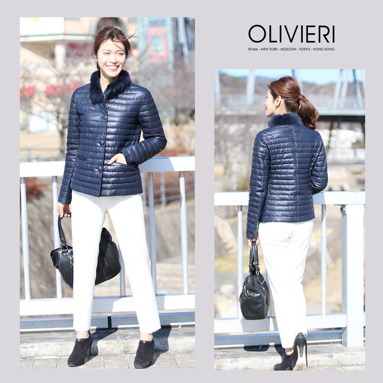 OLIVIERI［オリヴィエリ］ ダウン レザー ジャケット ラム革