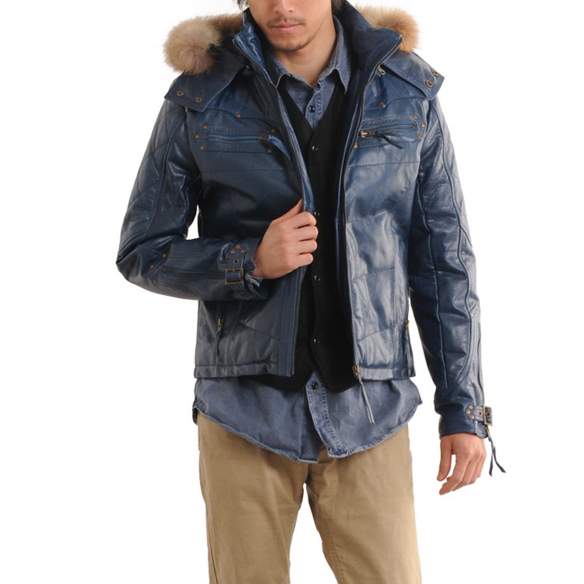 【希少美品】SHELLAC キッドバッファロー レザージャケット ダウンライナー SHELLAC（シェラック）の「【SHELLAC 予約販売品】キッドバッファロー