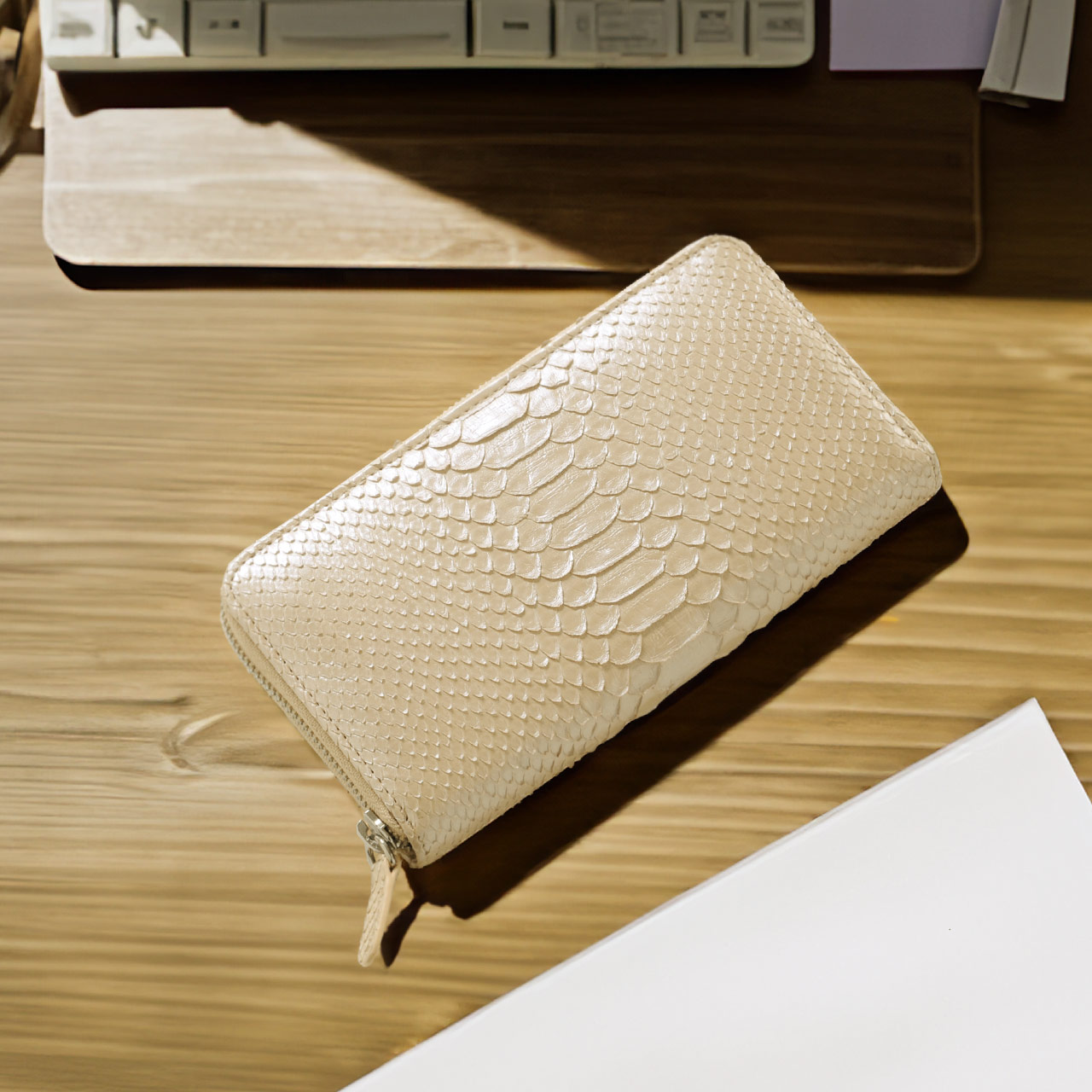 HALEINE ブランド ダイヤモンド パイソン ラウンドファスナー 長財布 一枚革仕立て レディース 財布 wallet 本革 母 女性 プレゼント(06000194r) HALEINE（アレンヌ） ブランド ダイヤモンド パイソン ラウンド