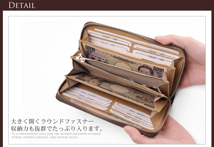 クロコダイルラウンドファスナー 長財布 マット加工 バイカラー / レディース 金運【爆買!!】の画像