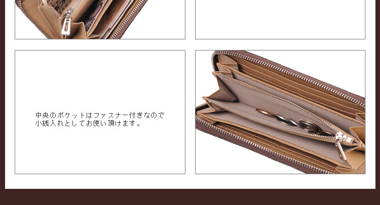 クロコダイルラウンドファスナー 長財布 マット加工 バイカラー / レディース 金運【爆買!!】の画像