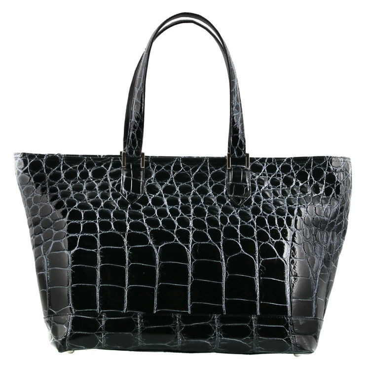 クロコダイル トートバッグ シャイニング 加工 日本製 A4 対応 / 目地