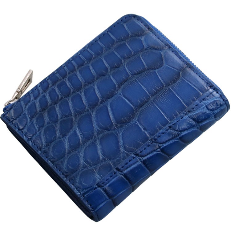 sankyo shokai（三京商会） コンパクト 財布 クロコダイル マット L字