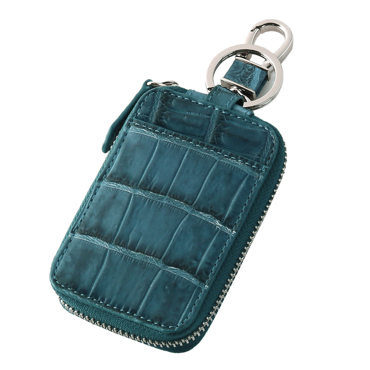 クロコダイル スマートキー ケース メンズ アウトポケット付き キー カバー マット 加工(06000879-mens-1r) sankyo shokai（三京商会） クロコダイル スマートキー ケース メンズ