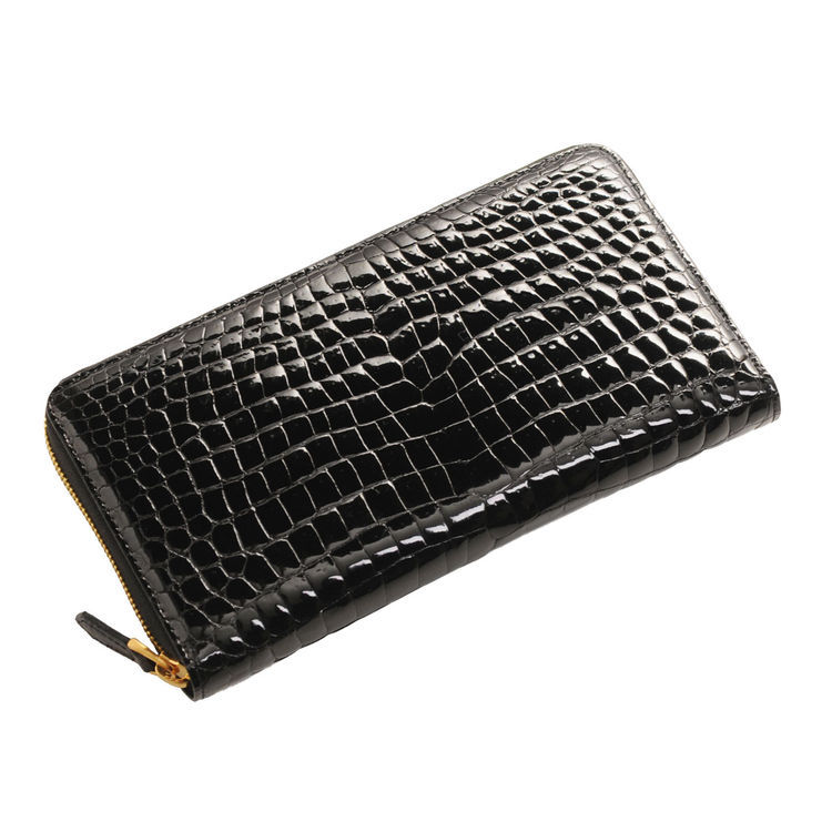［SALE］スモール クロコダイル レディース 長財布 手帳型 シャイニング加工 センター取り 一枚革 ポロサス 保証書 付き(06000949r) 【爆買!!】の画像