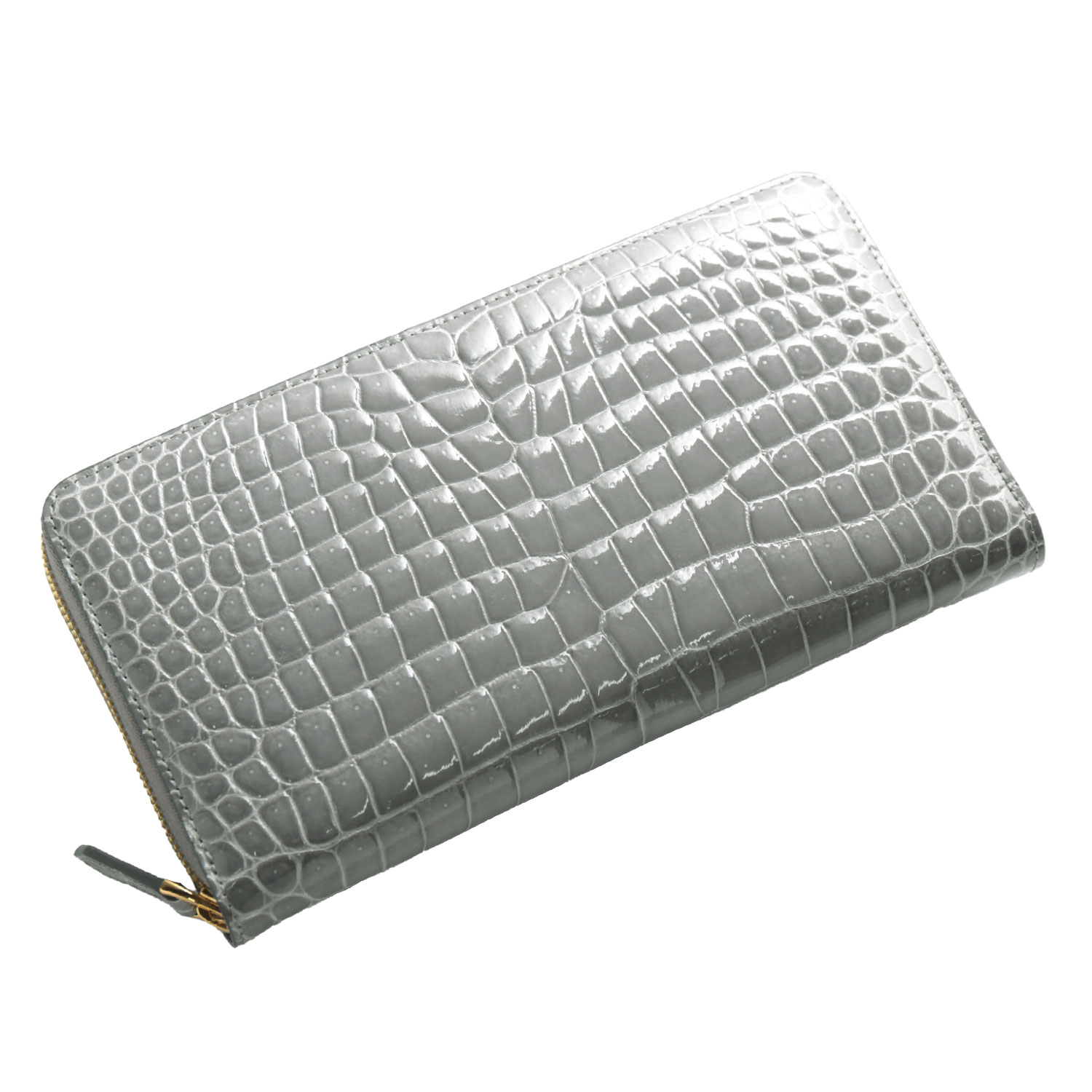 ［SALE］スモール クロコダイル レディース 長財布 手帳型 シャイニング加工 センター取り 一枚革 ポロサス 保証書 付き(06000949r) 【爆買!!】の画像