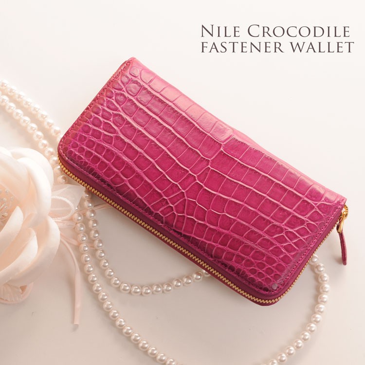 sankyo shokai（三京商会） クロコダイル長財布 ゴールド ラウンド