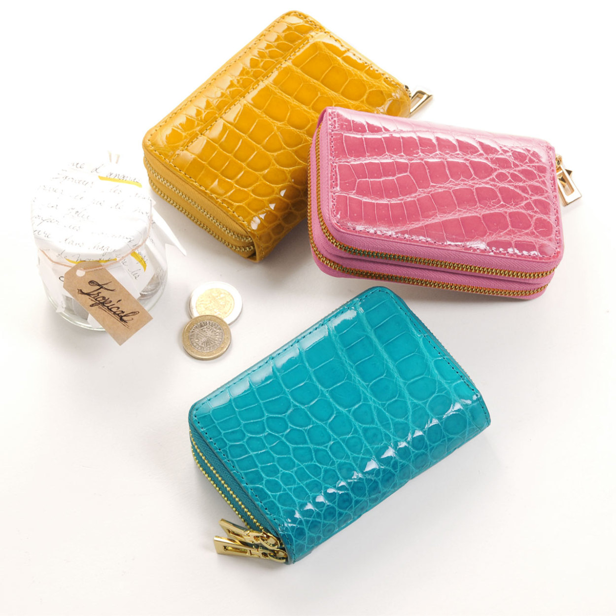 sankyo shokai（三京商会） クロコダイル ミニ財布 レディース W