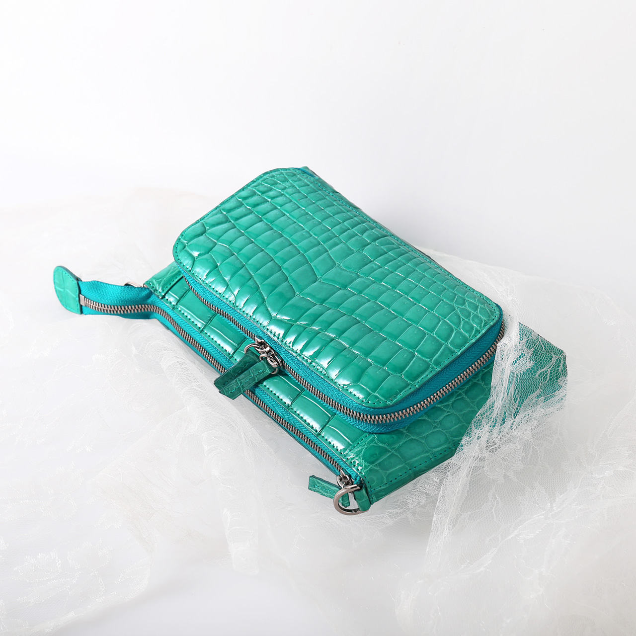 クロコダイル ショルダーバッグ 3way 2way レディース シャイニング加工  (06001106r) 爆買 母の日 | sankyo shokai | 05