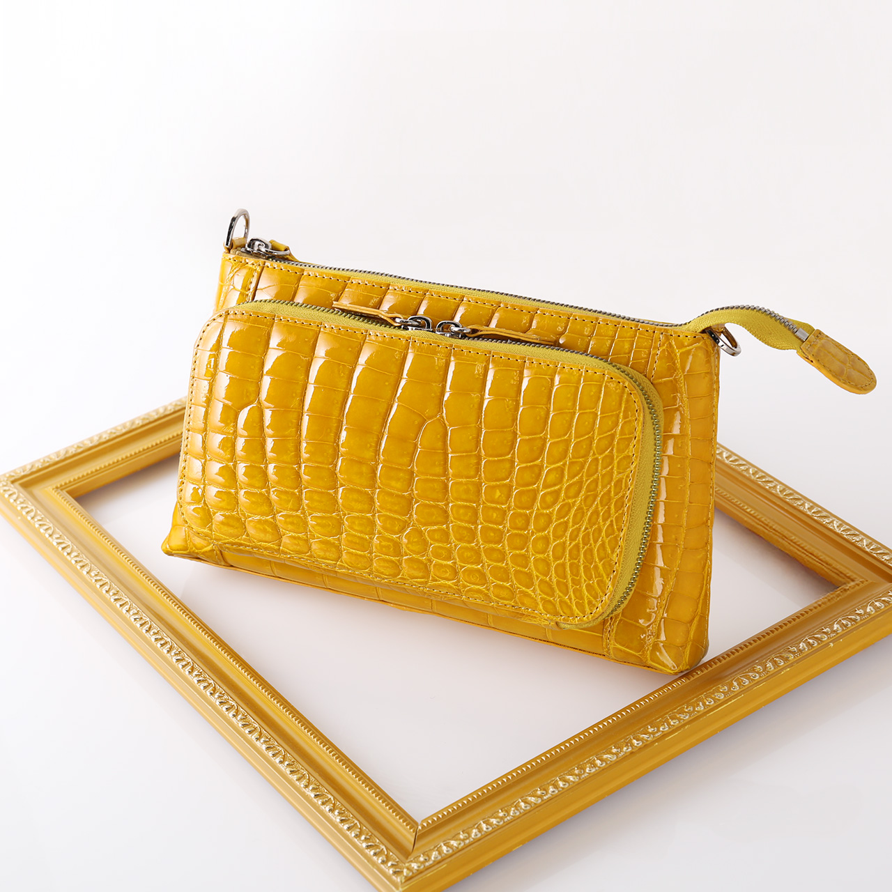 クロコダイル ショルダーバッグ 3way 2way レディース シャイニング加工  (06001106r) 爆買 母の日 | sankyo shokai | 01