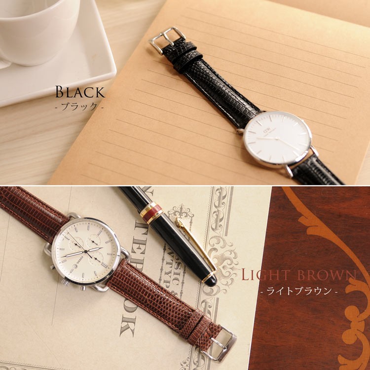 sankyo shokai（三京商会） 腕時計 ベルト 20mm 本革 防水 リザード