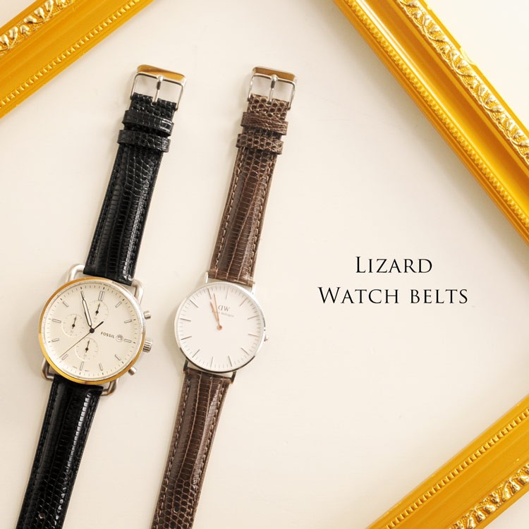 sankyo shokai（三京商会） 腕時計 ベルト 20mm 本革 防水 リザード