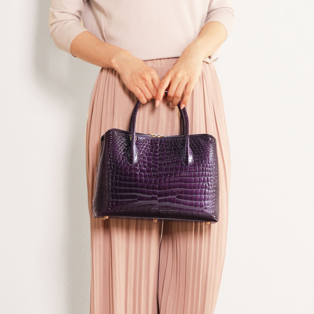 sankyo shokai（三京商会） スモール クロコダイル ハンドバッグ