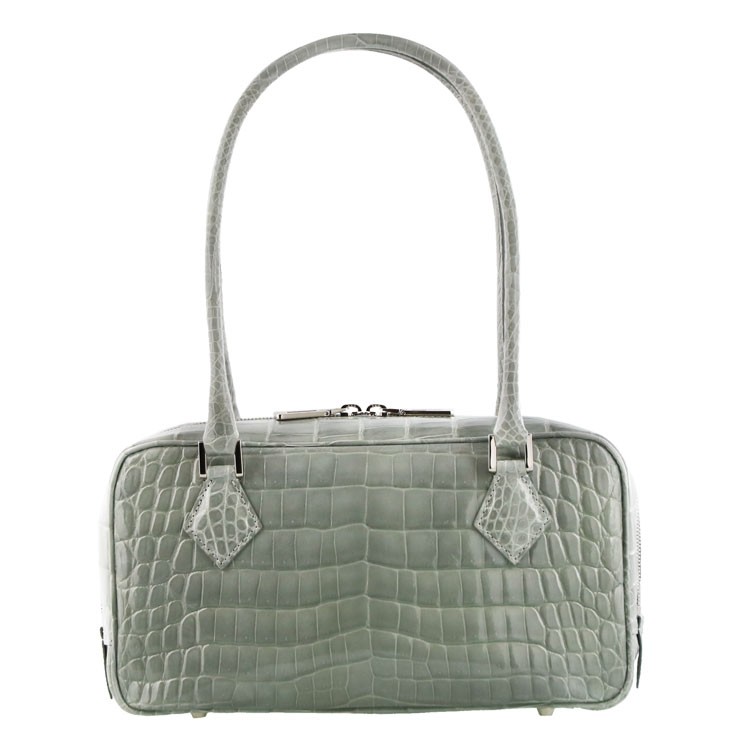 クロコダイル ハンドバッグ シャイニング 加工 センター取り ヘンローン(No.06001295) sankyo shokai（三京商会） クロコダイルハンドバッグ シャイニング
