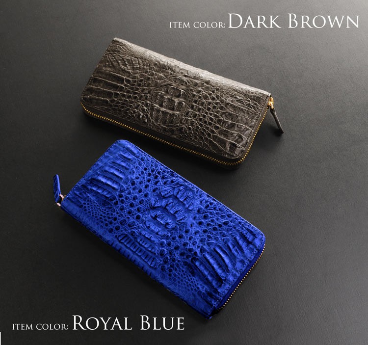 カイマン 財布 メンズ ラウンドファスナー 長財布 マット 加工 ゴールド金具 全9色 カード収納12枚 (No.06001302-mens-1) sankyo shokai（三京商会） カイマン ラウンドファスナー 長財布