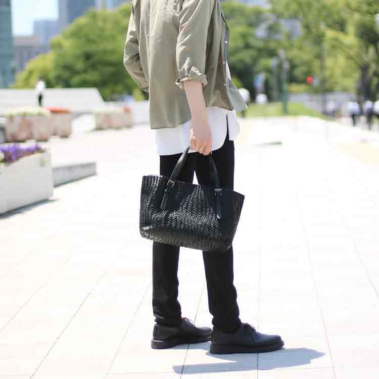 sankyo shokai（三京商会） トートバッグ メンズ 本革 スネーク レザー