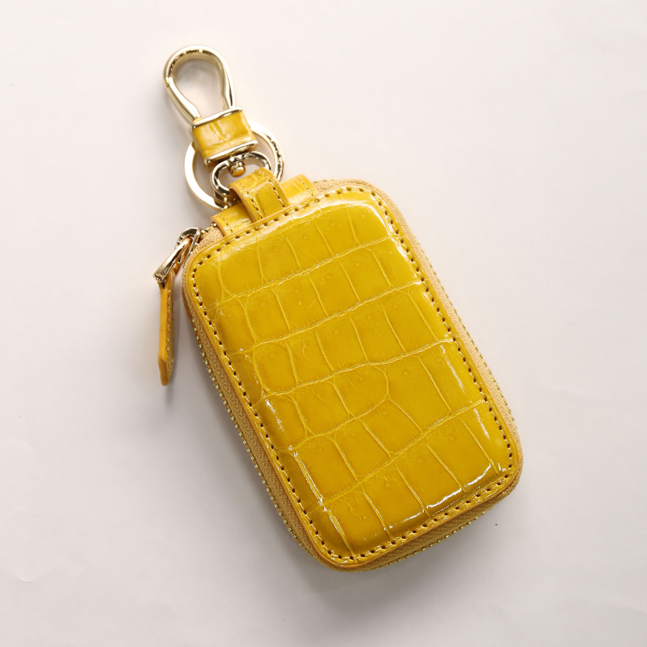 クロコダイル スマートキーケース シャイニング 加工 ゴールド 金具