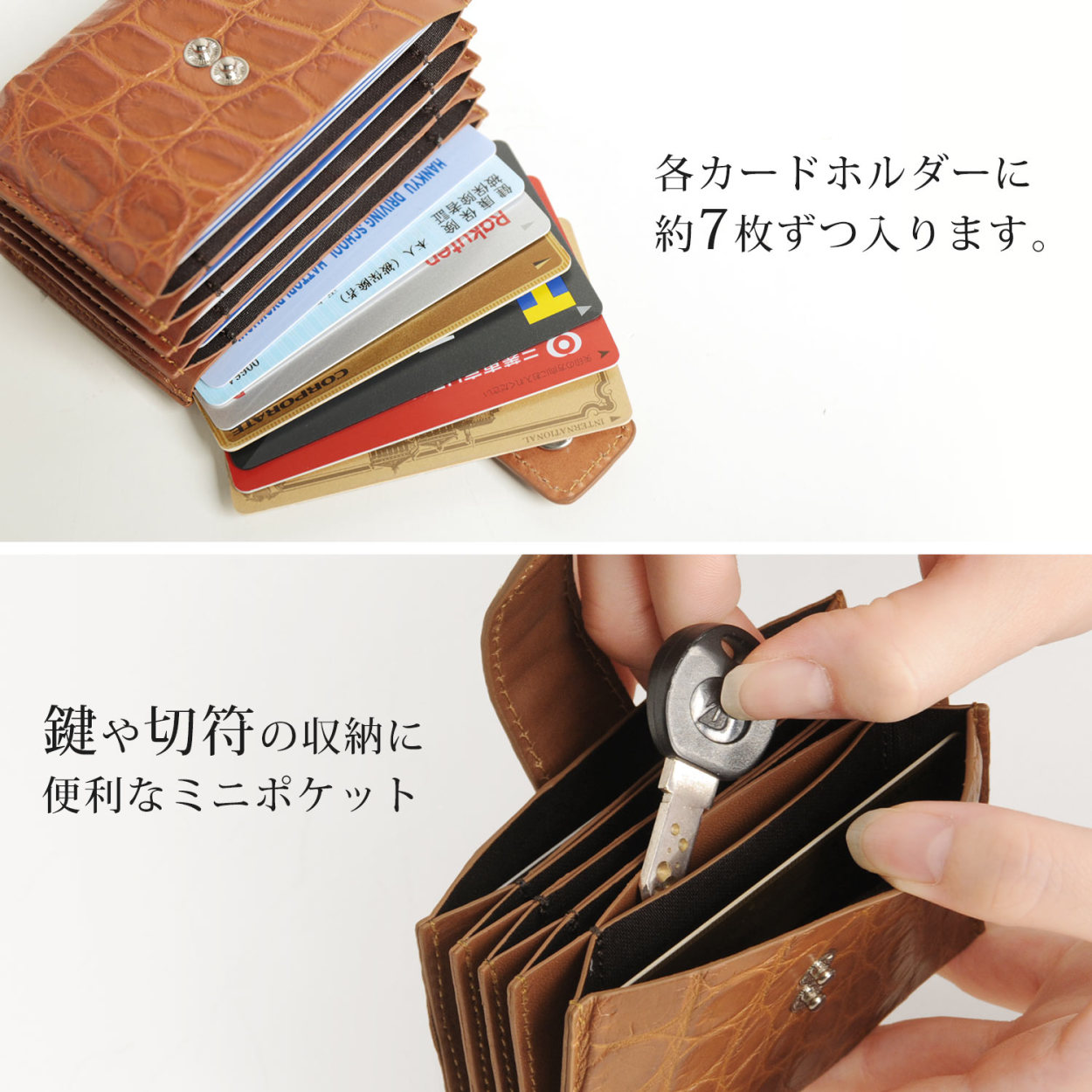 sankyo shokai（三京商会） [5%offクーポン]カードケース クロコダイル