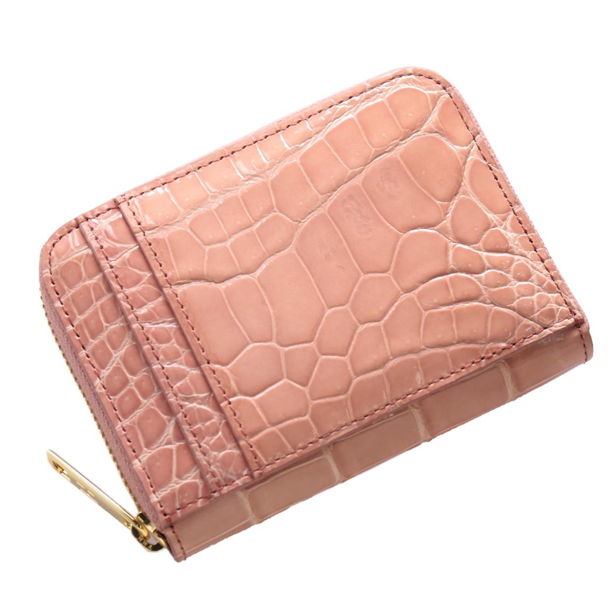 HALEINE クロコダイル カードケース 本革 レディース じゃばら 本革  ラウンドファスナー ゴールド 金具 キャッシュレス 全17色(06001368r) | HALEINE | 04