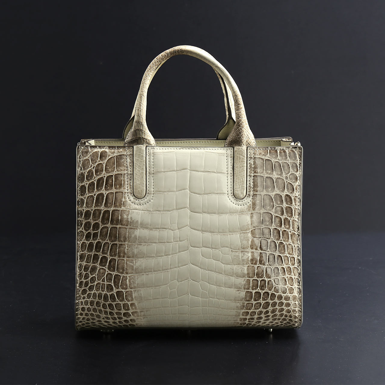 定価104万 シャイニング クロコダイル ハンドバッグ 2WAY センター取り sankyo shokai（三京商会） クロコダイル ハンドバッグ 日本製