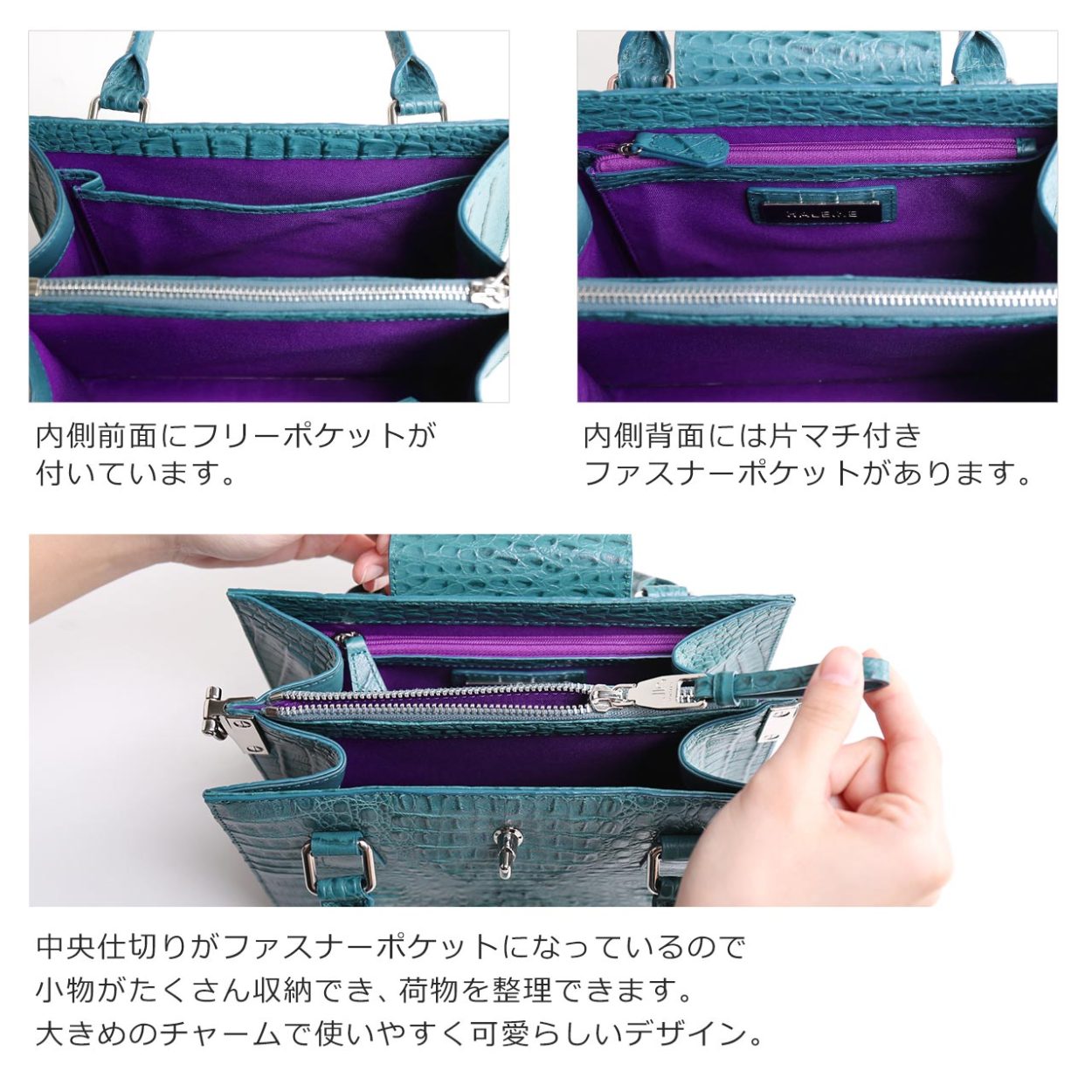 HALEINE アレンヌ ハンドバッグ カイマン レザー 2WAY 本革 HALEINE [アレンヌ] カイマン レザー ハンド バッグ 2WAY 本革